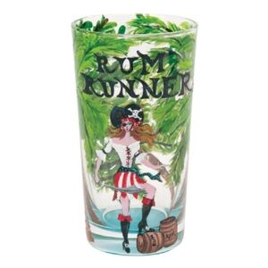 Santa Barbara Design Studio Lolita "Rum Runner" hand-painted cocktail glass NWT